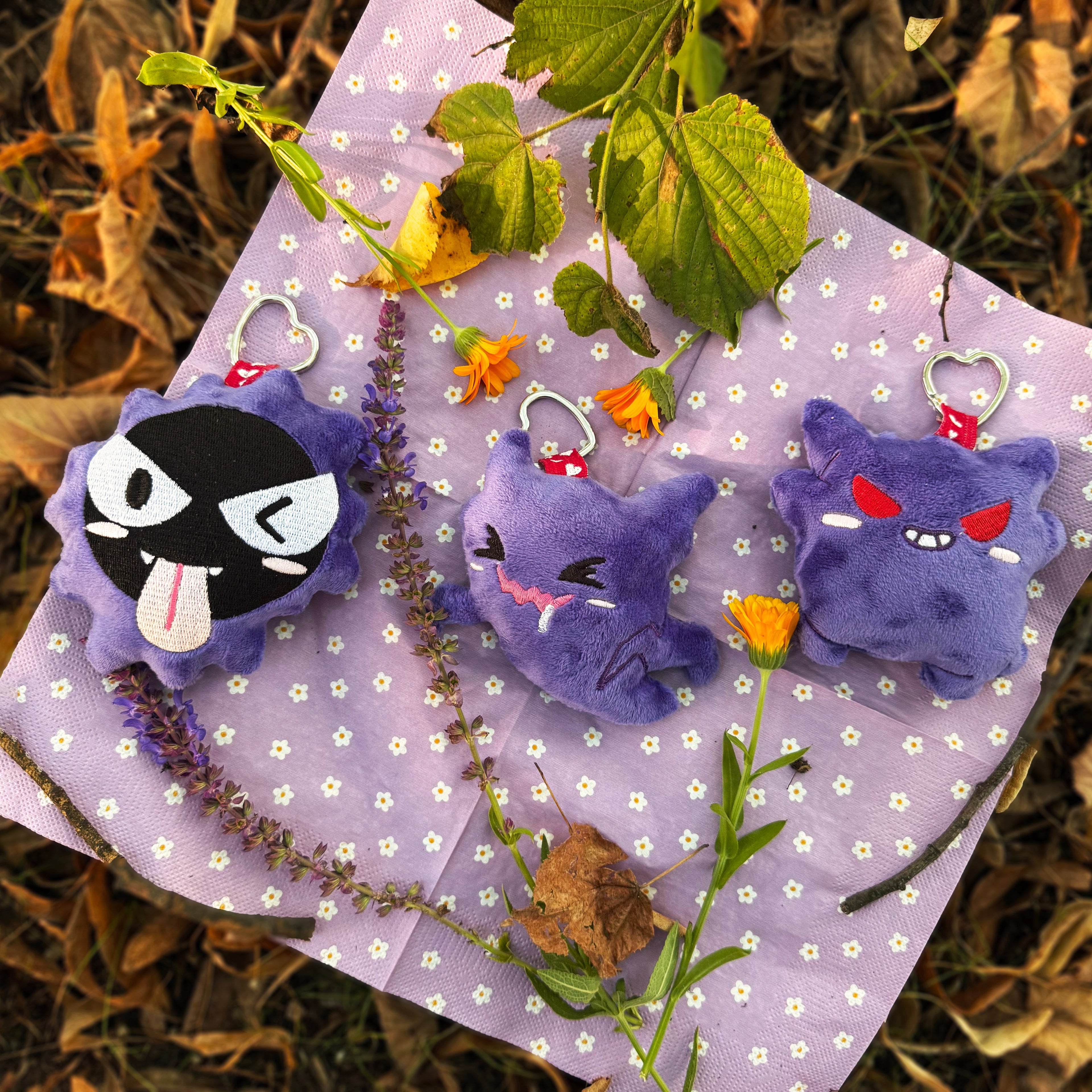 Pluszowy breloczek Pokemon Gastly Haunter Gengar Handmade